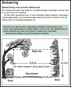 Beskæring mod private fællesveje